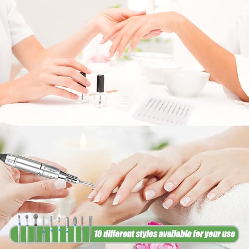 10 st. Nail Drill Bits Set, Cuticle Verwijderaar Boor Bits Electric Nail Drill Bit Kit 3/32" Carbide Nail Drill Bit Professional Drilldiamant Nagelborst Bits Set Manicure Grinding Head Tool 4