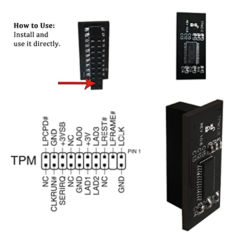 TPM 2.0 Module, 20 Pin LPC Interface Externe Card Security Module, Encryption Protection Module, voor GIGA