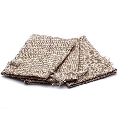 Jute Tassen, Pak van 25, 10 x 14 cm, Natuurlijke Tassen Jute Tassen, Trekkoord Cadeautassen, Kleine Verpakking voor sieraden, Bruiloft, Feest, Kerstmis (Brown) 3