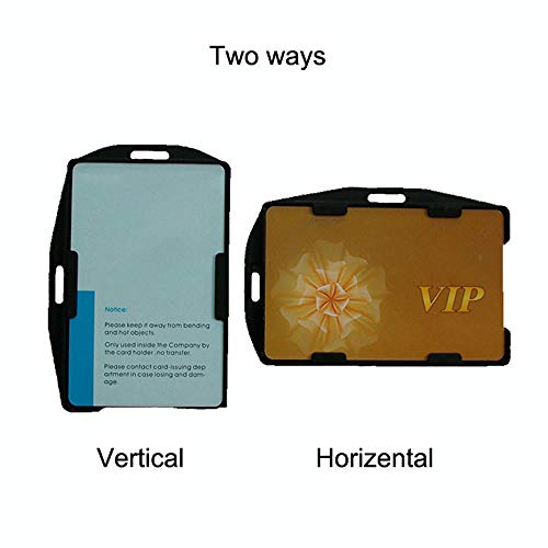 5PCS Dubbelzijdig Open gezicht ID kaarthouder PP Hard Plastic 95mmx64mm Landschap/Verticale Laden (invoegen 2 kaarten) 3