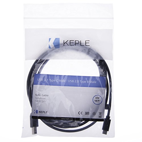 Type C naar USB B-printerkabel Compatibel met HP Deskjet, Officejet, Scanjet, LaserJet, Photosmart, Envy, Lexmark, Samsung, Chromebook Pixel, Lenovo Yoga 900, Dell XPS, ASUS ZenBook 3m 4