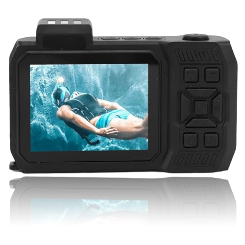 4K Onderwater Camera, 18x Optische Zoom Digitale Camera Auto Focus met 2,88 Inch 1,44 Inch Dubbele Scherm, 65MP 33FT Waterdichte Camera Ondersteuning 128GB kaart voor Snorkelen