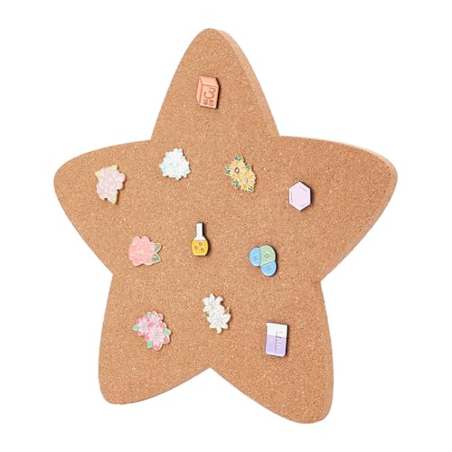 Pin Display Cork Board, Star Cork Brooch Board 1.2cm Dikke Pin Board Houten Bulletin Display Board Wall Mounted Cork Board voor Brooch Pin Storage Office Home Decor, 30x29cm