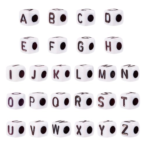 1300Stuks Vierkante brief kralen 4-5mm Kubus White Alphabet Kralen A-Z Initial acryl brief kralen voor vriendschap armbanden ketting sieraden maken