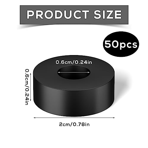 50 Stukken dikke rubberen ringen, 2cm OD 1,5cm ID 0,5cm Dikte Spacers, Vibratie Damping Pads, Platte Isolatie Ringen, Grommets, Spacers
