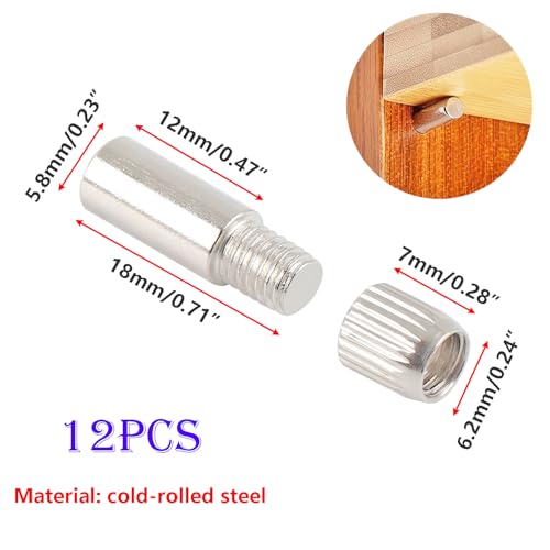 12 st plank beugel pins, garderobe plank pins, plank houder steunpennen, kast plank beugels, plank pins montage brace met moeren met 6mm Dia Pin