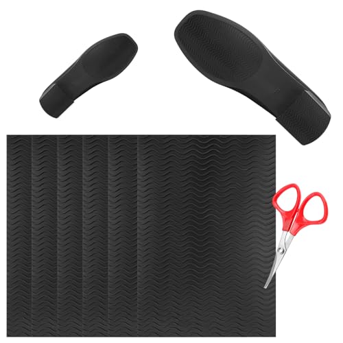 Verpakking van 6 schoenzolen, antislip rubberen zolen voor het plakken met een schaar, antislip pads zijn geschikt voor alleen bescherming, geluiddemping, geschikt voor de meeste soorten schoenen