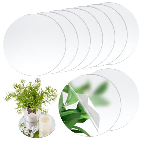 10 st Ronde Acryl Spiegels Zilver Frameloze muur Mount 15cm Diameter 1.5mm dikke decoratieve spiegel Home Decor