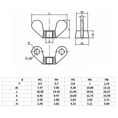 10 st DIN315 M3-M8 Roestvrij staal SS316 Wing Noten Wing Noten Meubels Lock Supply(M5)