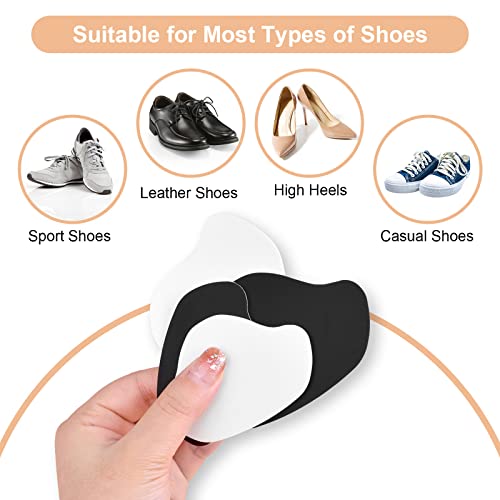 Hiel reparatie 8 paar hakken beschermers Zelfklevende schoen Heel Gat Reparatie Patches Microfiber Heel Pads (zwart + wit) 4