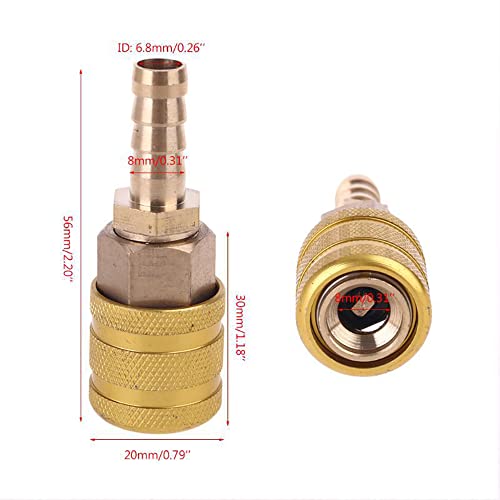Verpakking van 2 Opblaasbare Nozzle, Brass Air Pump Clip Opblaasbare Valve Connector, Autobanden Adapter voor Autoband Ventilatoren Air Tools voor Auto, Motorfiets, Fiets, Truck, 8 mm 3