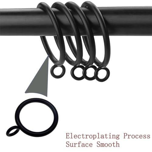 24 st zwart metalen gordijnringen, 28mm binnendiameter, gordijnring 3