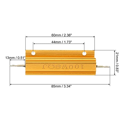 5st 100W 8 Ohm aluminium behuizing Resistor Wire Resistors Schroefkraan Power Resistor Gold Tone