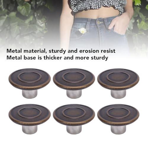 50 Set Roestvrij stalen Jean Buttons, Vintage Design, Hoge Duurzaamheid, Pants Button Set voor mannen en vrouwen, Schroef Rivets, Brons Terug 3