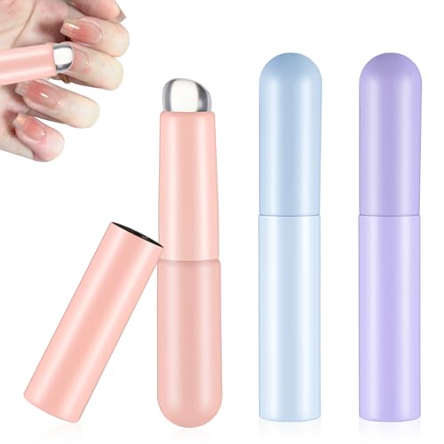 3 Stukken Siliconen Nagel Art Rendering Tools, Multifunctionele Nail Brush, Ombre Lip Brush, Make-up Brush, Herbruikbare Nail Art Brush, Nail Polish Brush voor UV Gel Valse Nails