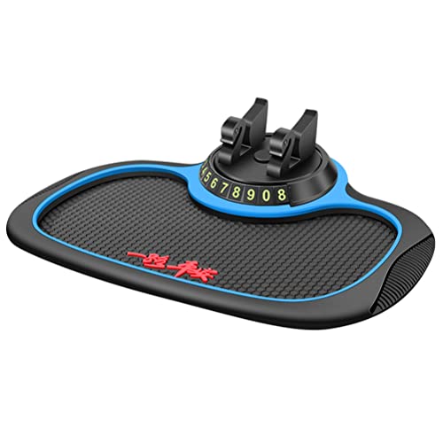 Non Slip Phone Pad, 8 * 19 * 24cm Car Dashboard Anti Slip Rubber Pad Auto 360 graden roterende telefoonhouder voor telefoons Zonnebril sleutels (Non-slip Mat Blauw) met verborgen licentieplaat)