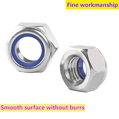 20 st. 304 roestvrij staal M8 Hex Noten, Stop Noten, Zelfvergrendelende Noten, Metrische Hex Noten, Nylon Noten 4