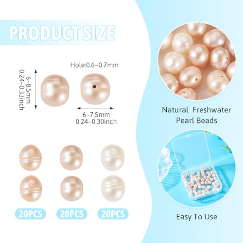 60 st Natural Cultured Zoetwater Parel Kralen Aardappel Vorm Seashell Kleur Parels voor bruiloft armband ketting oorbellen sieraden maken 3