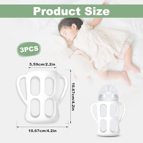 3 st. Baby fles handgrepen voor Philips Avent Natural Baby flessen 9oz, Easy Grip Siliconen handgrepen voor baby flessen Accessoires voor Philips Avent, Laat Baby Onafhankelijk 3