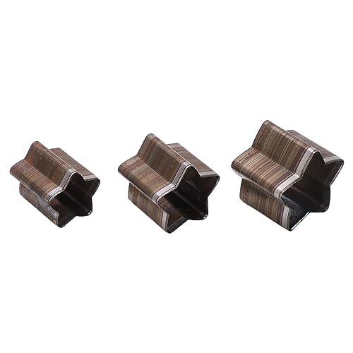 Lederen snijmatrijs Set 3 stuks lederen snijmatrijs Set Hollow Punching Tool 5 Pointed Star Shape Leather Punching Mold Set voor Punching 4