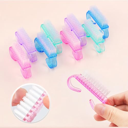 4 st nagelborstels set met 1 nagelvijl, nagelborstel, handschrobber, reinigingsborstel met kunststof handvat voor het reinigen van nagels, zachte manicure, stof borstel voor hand tenen, nagel 5