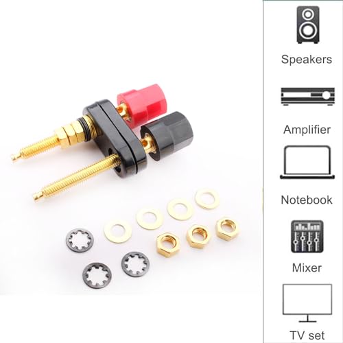 4st Speaker Terminal, Banana Plug Connectors, AMP Terminal Power Amplifier 2-Way Banana Plug Jack, Audio Speaker, Terminal Banana Jack, Panel Mount (lengte 3