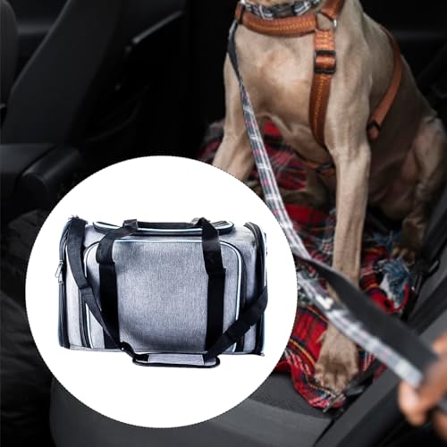 Uitbreidbaar Reismandje voor Cat, Kitten, Puppy Uitbreidbaar Reismandje voor Katten - Reizen Vriendelijk met Fleece Bed (Grey Blue) 5