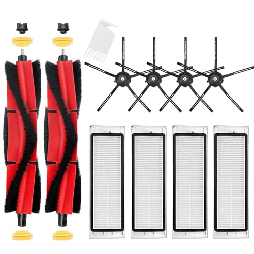 Onderdelen Accessoires voor Xiaomi Roborock S5 MAX S6 Pure S6 maxV S50 Stofzuiger, 2 rolborstel, 4 zijborstels, 4 HEPA Filter (zwart)