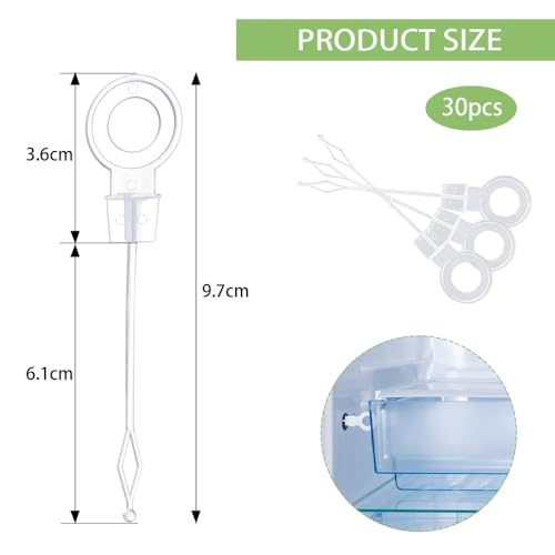 30Pcs Koelkast Drain Hole Plunger Universele Koelkast Vriezer Drain Hole Plunger Koelkast Deblokkering Hulpmiddel Herbruikbare Plastic Plunger voor het reinigen Koelkast Accessoires Drain Unblock