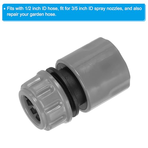 1/2" slang Reparatie Connector Extender, 8 st Plastic Tuin slang Reparatie Water slang Connectors Leakproof Design, grijs 3