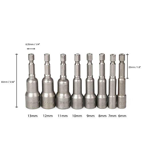 6.35mm Hex Schroevendraaier Mouw voor handboor, elektrische schroevendraaier en schroefdopschroeven (19mm)