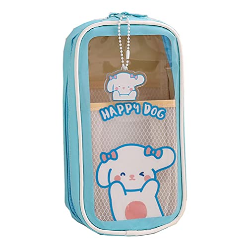 Kawaii Potlood geval, Portable Cute Bear Konijn Potlood geval voor meisjes, Transparante Grote Capaciteit Potlood geval, School Supplies voor Tiener Meisjes