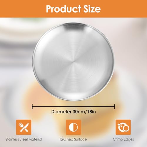 Ronde lade 12 inch metalen ronde fruit tray Zilver roestvrij staal Fruit Nut Bowl Badkamer Tray Kleine decoratieve plaat voor Home Bar Restaurant