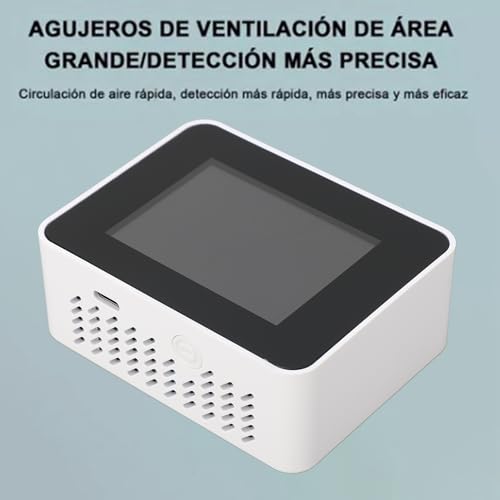 CO2 Detector HCHO TVOC Temperatuur Vochtigheid Meter Monitor 5 in 1 Luchtkwaliteit Meter Batterij Bediende koolstofdioxidedetector