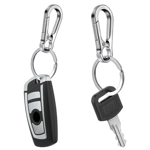 4 st. Karabiner haken kleine karabijnen Clip Mini Sleutelkarabiner Ketting karabijnhaak voor Charm, Autosleutelring, Mannen en Vrouwen Keychain (Zwart, Zilver) 3