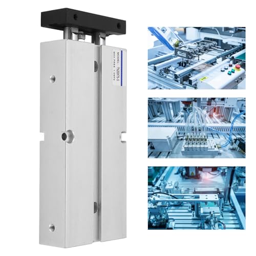 Air Cilinder Pneumatische 2 Piston, Stroke 75mm Bore 20mm Double Shaft Double Acting 0-1.0MPa, TN20 X 75-S Double Rod Double Schachtcilinder