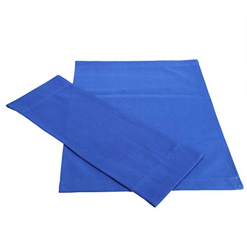 Vervangingsdirecteur Chair Cover, 2 stuks met verwisselbare linnen stoel en rugleuning, stoel Canvas vervangingsstoel en rugleuning met houten stok (blauw)