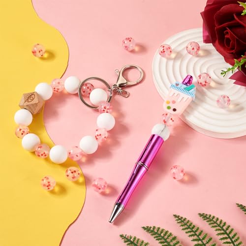 10Stuks 12MM Transparante Ronde Siliconen kralen met hart patroon Binnenkant rode kleur Zachte Rubber Spacer kralen Chunky kralen voor DIY armband Keychains sieraden maken