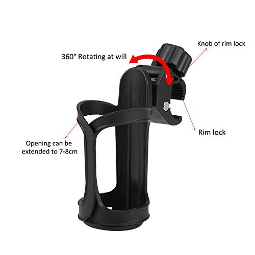360 graden Universal Bottle Cup houder opslagrek voor kinderwagen, kinderwagen, gemakkelijk te installeren, Geschikt voor de meeste kinderwagens, fietsen en 3