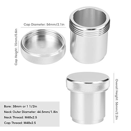 Laden op Filler Neck, aluminium brandstof watertank hoes laden op Filler Neck Cap 1,5in binnendiameter auto aangepast onderdelen (zilver) 4