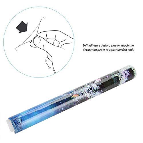 PVC aquarium achtergrond riviermeer achtergrond aquarium papier aquarium achtergrond afbeelding kleurrijk aquarium achtergrond(61*30cm) 5