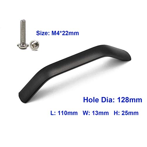 10 st. Keukenhandgrepen Zwarte Keukenkast deurkruk Keuken Cupboard trekken Drill Hole Spacing 128mm (Matte Black)