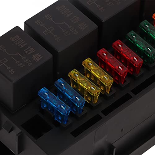 Blade Relay Box Kit, 12V Waterdichte Fuse en Relay Box, 6 Slots Universele Blad Fuses, 40A Relais 5