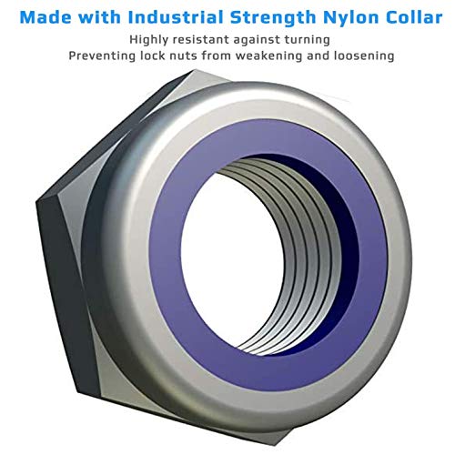 M16 Slot Noten Zelfvergrendelende Noten Lage vorm Fuse Nuts (Set van 2) Roestvrij stalen Hex Hexagon Lock Nut voor Bolts/Screws - Fastener ISO EN 10511 DIN985 (16mm x 24mm)