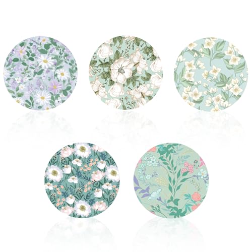 25 Stuks Sensorhoezen voor Libre 2/Libre 3, 5 Stijlen Blauwgroene Bloemen Plakpleins Zweetbestedig Waterdichte Plakstoelen Sensor