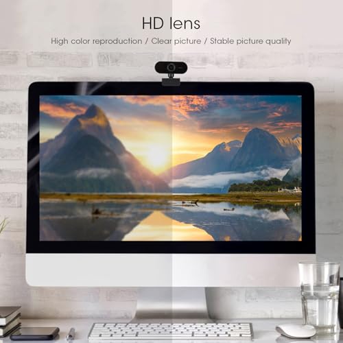 Full Hd 1080P, Cam Circle Camera voor Video Rollen en opnemen USB-pc Computer Mac Laptop Desktop Plug Speel 360° Flexibele Rotatable Clip1080P met Microfoon Webcam (Zwart) 4