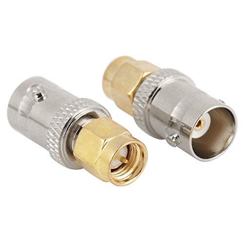 2Pcs BNC Vrouw naar SMA Mannelijke RF Connector Coaxiale Adapter Test Converter, brede bandbreedte, hoge betrouwbaarheid, lange levensduur met PTFE-isolatie, 50Ω