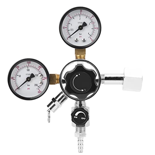 Kooldioxideregulator, Bier Soda Barrel Pressure Relief Valve Home Brew Bier Gas Line assemblage met bevestiging Ring Loop drukmeter uitgang 0-60 Psi 3