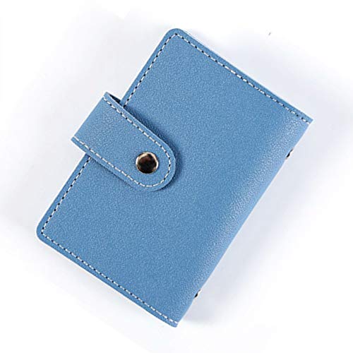PU leren kaarthouder Multi-Compartiment Card Pouch Case Business Kaartentas voor 24 creditcards, Blauw, elegant