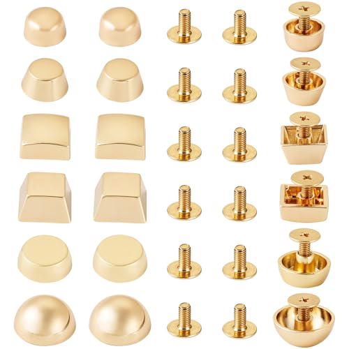12 st. Schroef terug Rivets Lederen Rivet Column Square Gesp Decoratie Stud Rivets voor Purse handtas Schoenen Lederen Craft Kleding Belt
